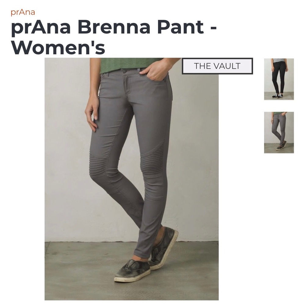 Prana Brenna Moto Pants Womens 2 Black Organic Cotton Stretch Slim Fit Tactical